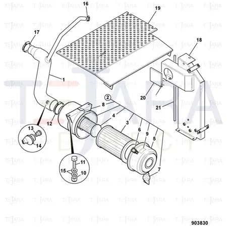 JCB Part No.# 834/11519, INDUCTION HOSE - JCB Spare Parts