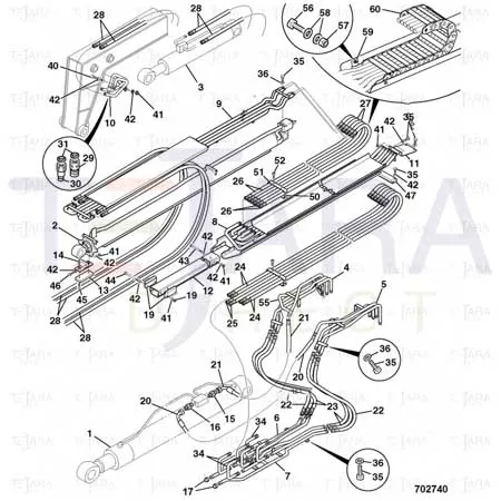 JCB Part No.# 332/D4368, PIPE W.A. - INNER EXT_N R - JCB Spare Parts