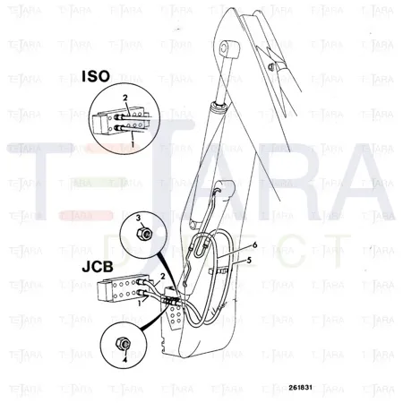 JCB Part No.# 613/36011, HOSE 1/2"BSP 1830mm - JCB Spare Parts