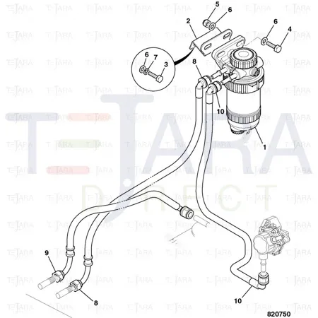 JCB Part No.# 649/51875, FUEL HOSE 900mm - JCB Spare Parts