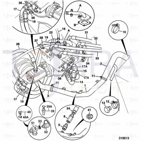 JCB Part No.# 624/80041, HIGH PRESSURE HOSE 870lg - JCB Spare Parts