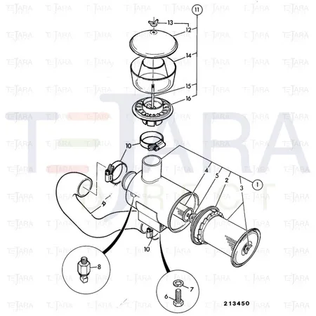 JCB Part No.# 32/903201, ELEMENT AIR PQ=40 - JCB Spare Parts