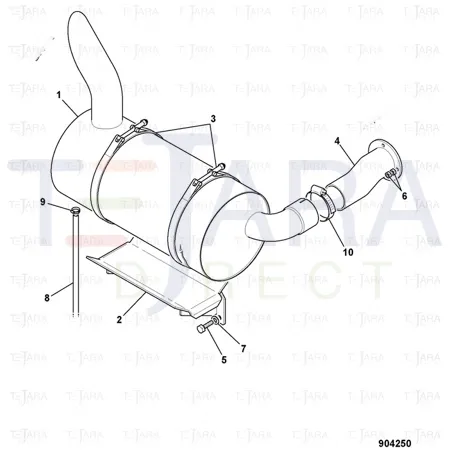 JCB Part No.# 335/13427, WA TURBO OUTLET PIPE - JCB Spare Parts