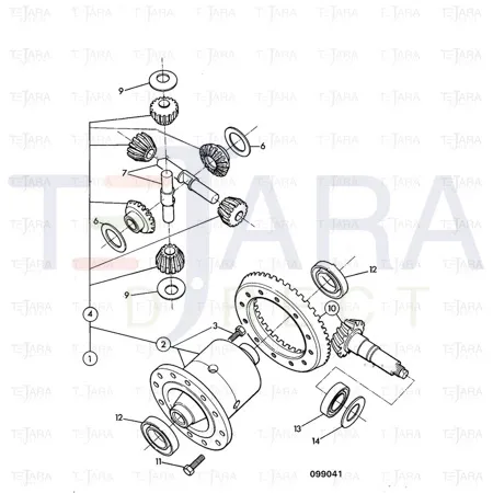 JCB Part No.# 450/28700, DIFF PINION / GEAR ASSY - JCB Spare Parts