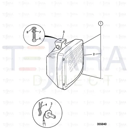 JCB Part No.# 123/06305, WORK LAMP BRK - JCB Spare Parts