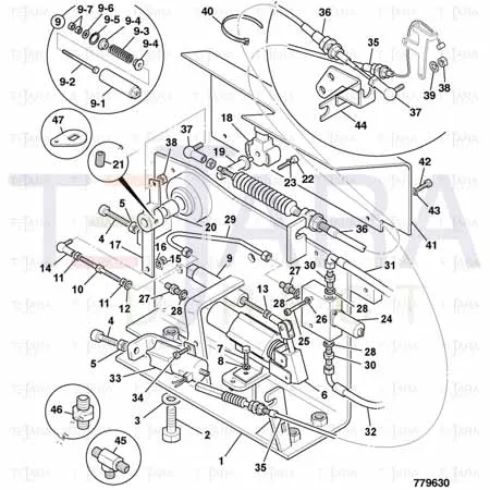 JCB Part No.# 910/60237, JCB-CABLE STOP SOLENOID - JCB Spare Parts
