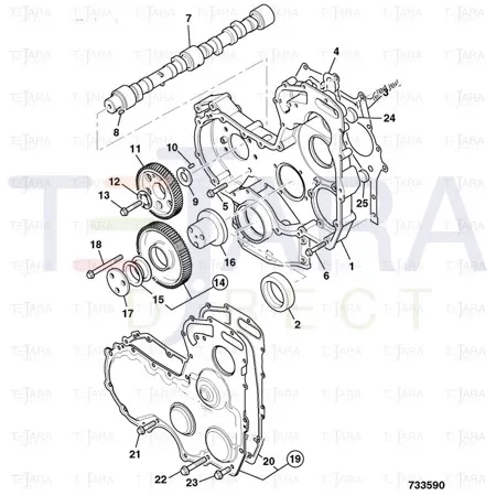 JCB Part No.# 02/203192, Cover timing gear - JCB Spare Parts