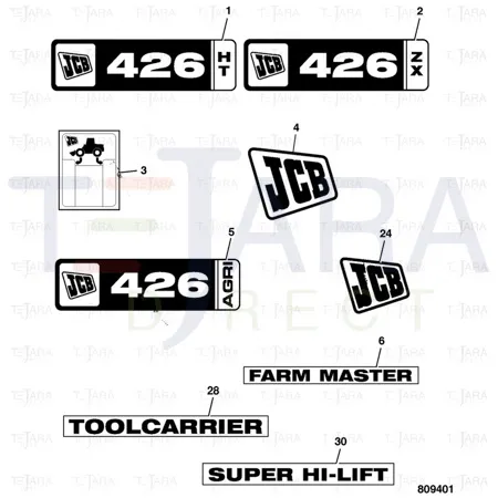 JCB Part No.# 332/R6387, Decal engine cover 426ZX - JCB Spare Parts