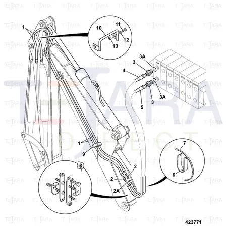 JCB Part No.# 611/31300, Hose 1/4" BSP 1200 mm - JCB Spare Parts