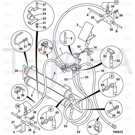 JCB Part No.# 263/34900, CLIP HARNESS WA 90 DEG. - JCB Spare Parts