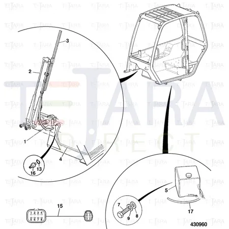 JCB Part No.# 714/40216, (W) (P) FRONT WIPER MOTOR 2 SPEED - JCB Spare Parts