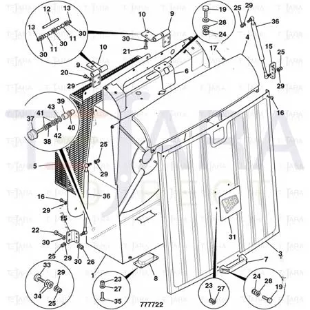 JCB Part No.# 331/45105, WA REAR GRILLE PANEL - JCB Spare Parts