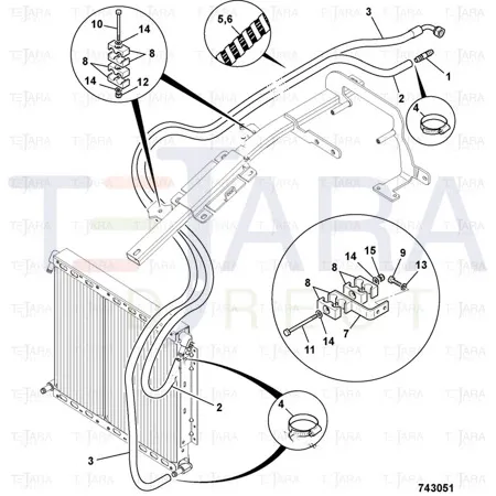 JCB Part No.# 649/51775, HOSE 5/8BORE 2843mm - JCB Spare Parts