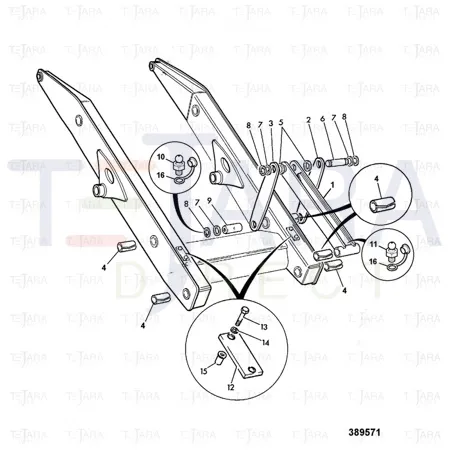 JCB Part No.# 811/90471, P/PIN 44.49/44.37*166.5 COATED(00016) - JCB Spare Parts