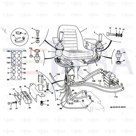 JCB Part No.# 629/94100, HOSE 1/4BSP 1560mm - JCB Spare Parts
