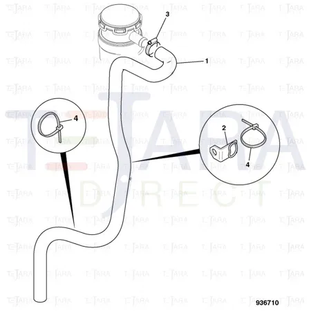 JCB Part No.# 332/C5844, HOSE - ENGINE BREATHER - JCB Spare Parts