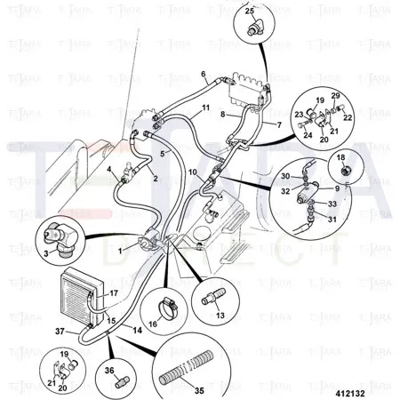 JCB Part No.# 629/80043, HOSE 3/4BSP 600mm - JCB Spare Parts