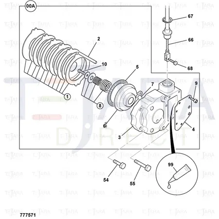 JCB Part No.# 998/11005, NEEDLE ROLLER BRG AUSCO PARKBRAKE - JCB Spare Parts