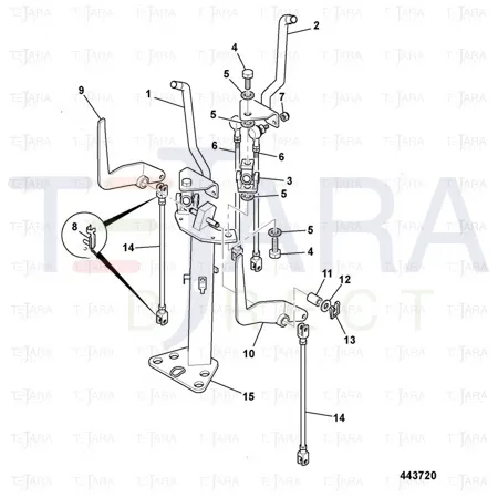 JCB Part No.# 335/05289, WA R/H LEVER diag.pattern - JCB Spare Parts