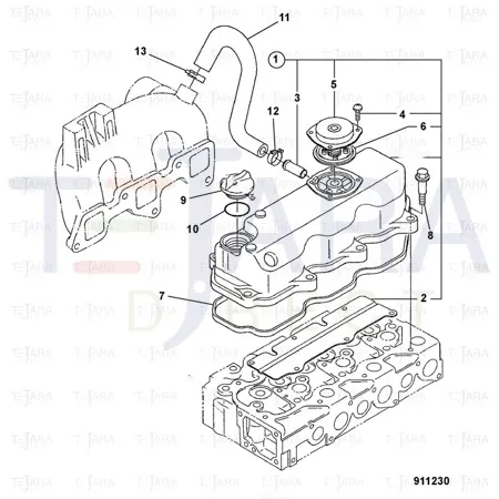JCB Part No.# 02/601074, Gasket Head Cover - JCB Spare Parts