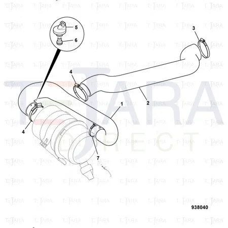JCB Part No.# 332/D1439, HOSE - INDUCTION - JCB Spare Parts