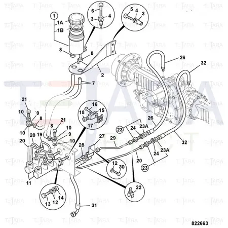 JCB Part No.# 649/51240, (W) BRAKE HOSE - JCB Spare Parts