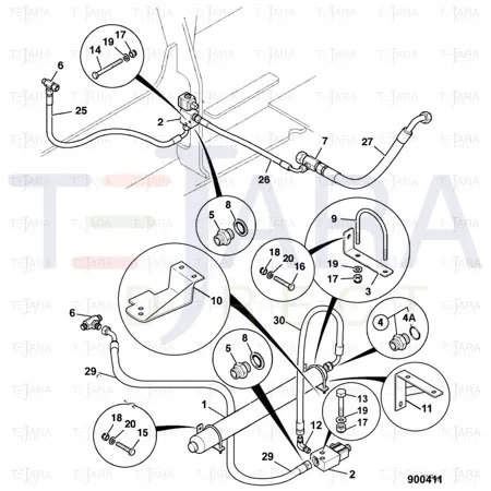 JCB Part No.# 816/90548, (P) ELBOW ADAPTOR T4F - JCB Spare Parts