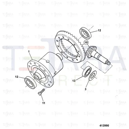 JCB Part No.# 907/50100, BEARING -TAPER ROLLER - JCB Spare Parts