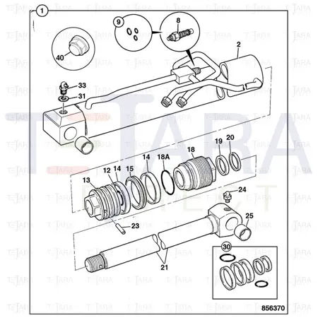JCB Part No.# 25/222368, C- V  CBDL-LJN- 350bar 2.3:1 - JCB Spare Parts