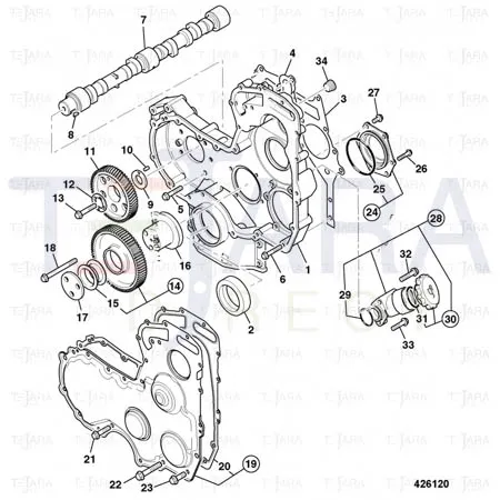 JCB Part No.# 02/203075, Camshaft - JCB Spare Parts