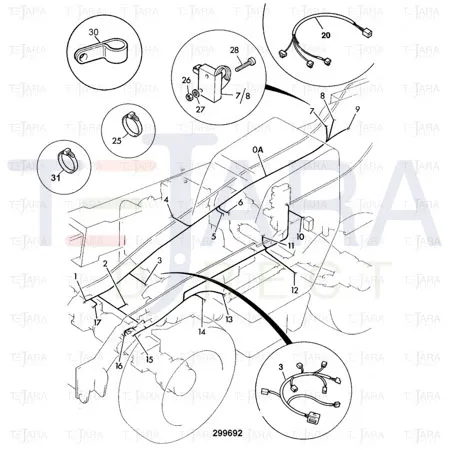 JCB Part No.# 721/00900, MAINFRAME HARNESS  532/537 - JCB Spare Parts