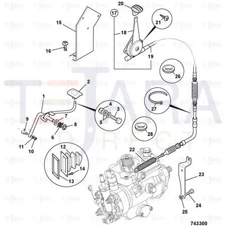 JCB Part No.# 910/60236, THROTTLE CONTROL ASSY SS (334/E6422) - JCB Spare Parts