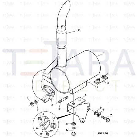 JCB Part No.# 123/03964, SILENCER - JCB Spare Parts