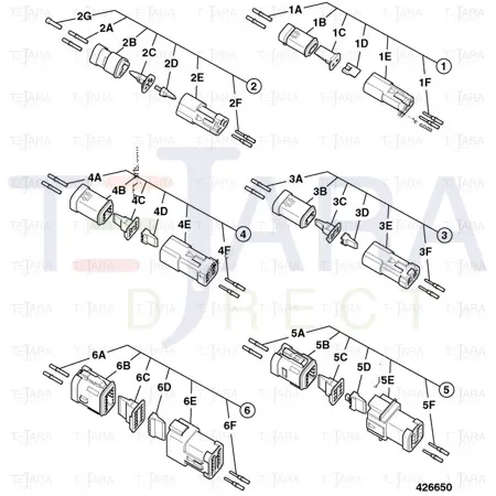 JCB Part No.# 7212/0051, 2 WAY DT04 PIN HOUSING (P545) - JCB Spare Parts