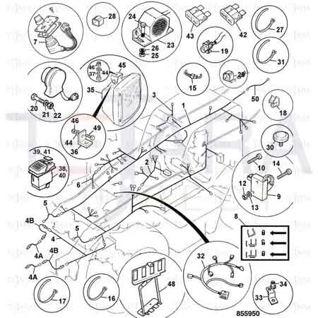 JCB Part No.# 160/15968, HARNESS ABI - JCB Spare Parts