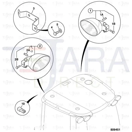 JCB Part No.# 700/50148, JCB-WORKLIGHT OVAL RH 24V SIN - JCB Spare Parts