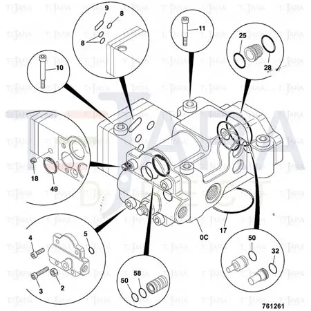 JCB Part No.# 20/952071, Kit-seal pump regu - JCB Spare Parts
