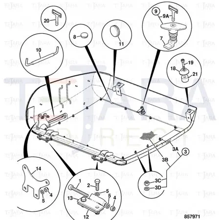 JCB Part No.# 123/08087, T BAR LOCKING HANDLE - JCB Spare Parts