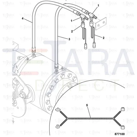 JCB Part No.# 649/52203, BRAKE HOSE 480mm - JCB Spare Parts