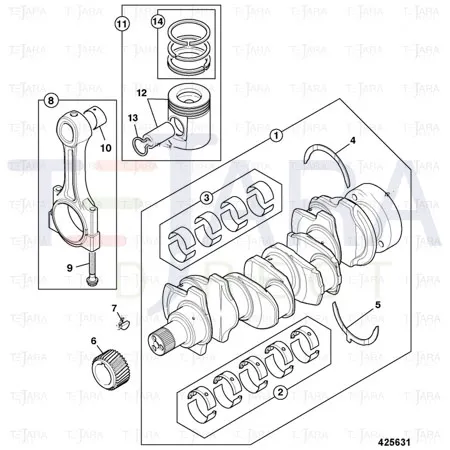 JCB Part No.# 02/202916, SS.P.N332/G8430 KIT BIG END BEARING - JCB Spare Parts