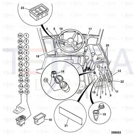 JCB Part No.# 701/60079, SWITCH REVERSE HORN - JCB Spare Parts