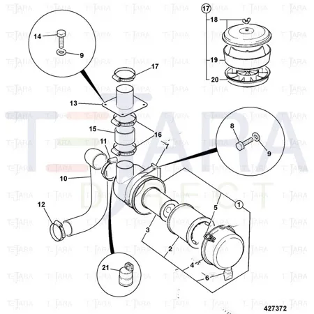 JCB Part No.# 32/925405, ELEMENT AIR - JCB Spare Parts