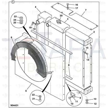 JCB Part No.# 30/927082, Radiator - JCB Spare Parts