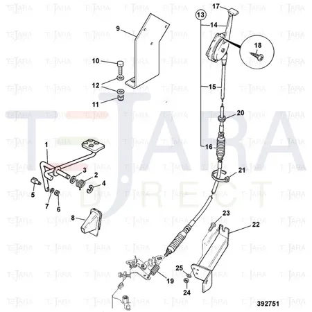 JCB Part No.# 910/48800, THROTTLE CONTROL ASSY - JCB Spare Parts