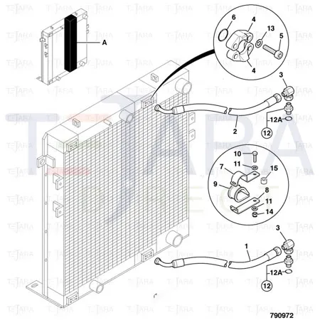 JCB Part No.# 616/80214, Hose bottom rad. - JCB Spare Parts