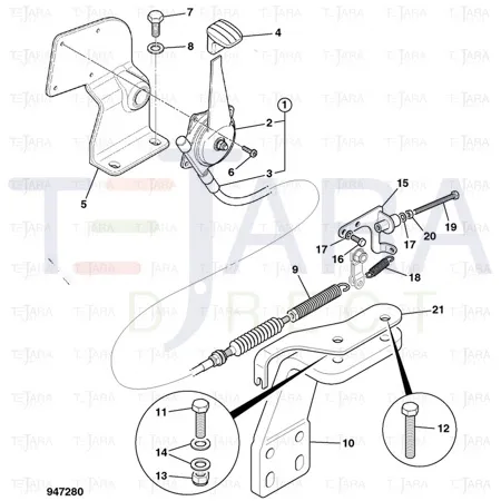 JCB Part No.# 1315/3516D, BOLT M12x70 - JCB Spare Parts