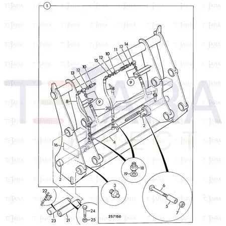 JCB Part No.# 980/82200, Spacer 22mm long - JCB Spare Parts