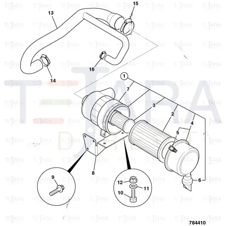 JCB Part No.# 320/05565, CLIP.HOSE.BREATHER.NA(KANBAN) - JCB Spare Parts