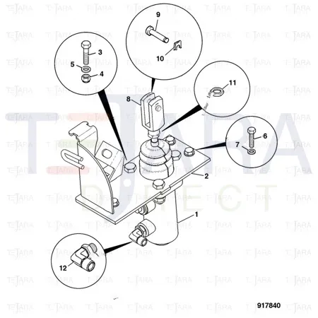 JCB Part No.# 332/C6848, BRAKE MASTER CYL 1 1/2 D - JCB Spare Parts