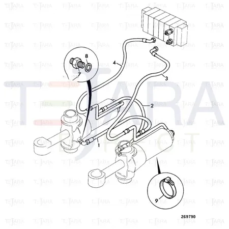 JCB Part No.# 629/80122, Hose 1/4BSP x 650Lg - JCB Spare Parts
